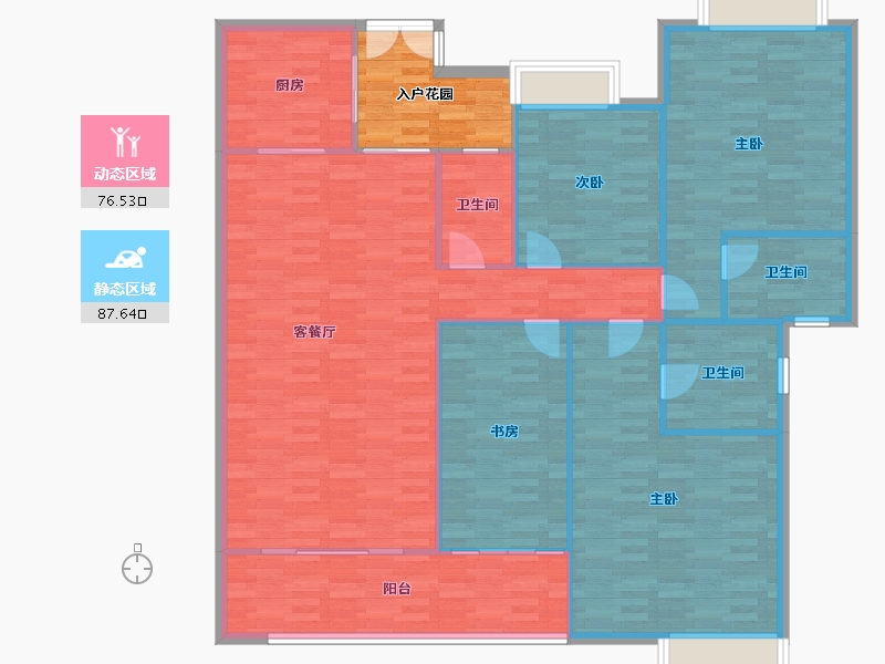 广东省-广州市-云山壹品7栋,8栋186m²-160.33-户型库-动静分区