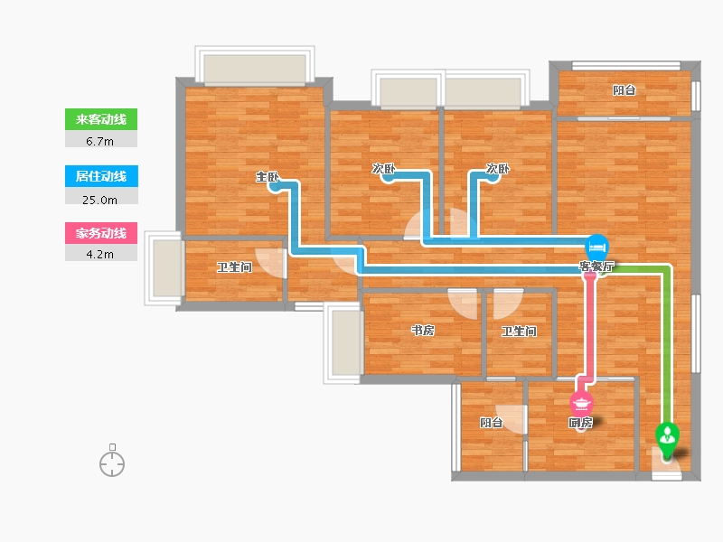 广东省-广州市-云山壹品9栋125m²-102.31-户型库-动静线