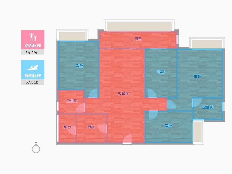 广东省-广州市-云山壹品5栋132m²-113.74-户型库-动静分区