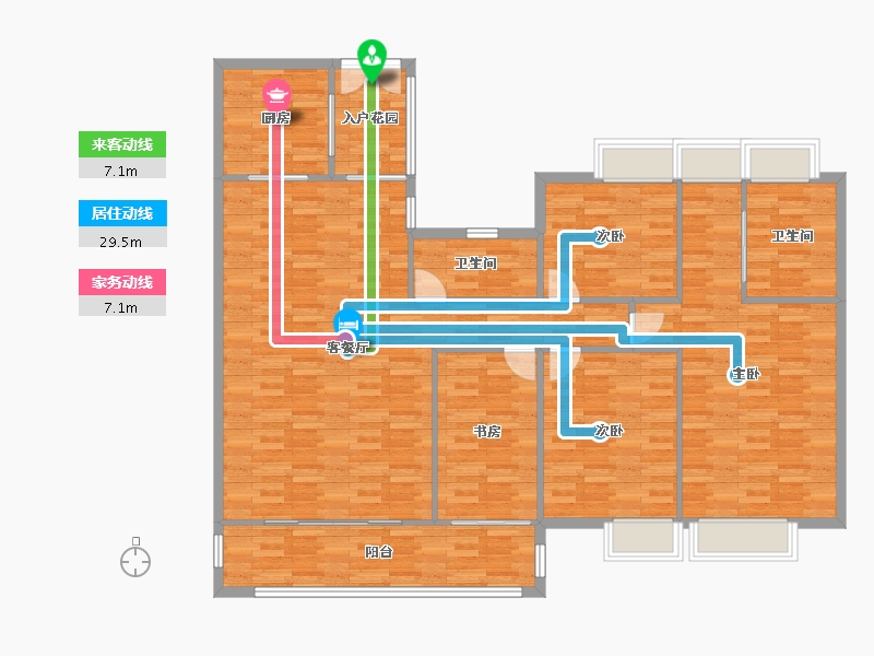 广东省-广州市-云山壹品3栋.4栋,5栋164m²-145.38-户型库-动静线