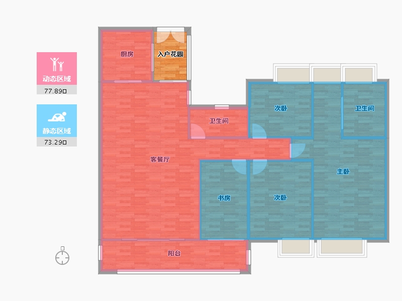 广东省-广州市-云山壹品3栋.4栋,5栋164m²-145.38-户型库-动静分区