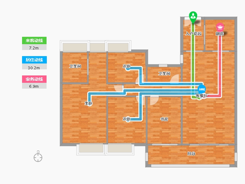 广东省-广州市-云山壹品3栋.4栋,5栋164m²-146.26-户型库-动静线