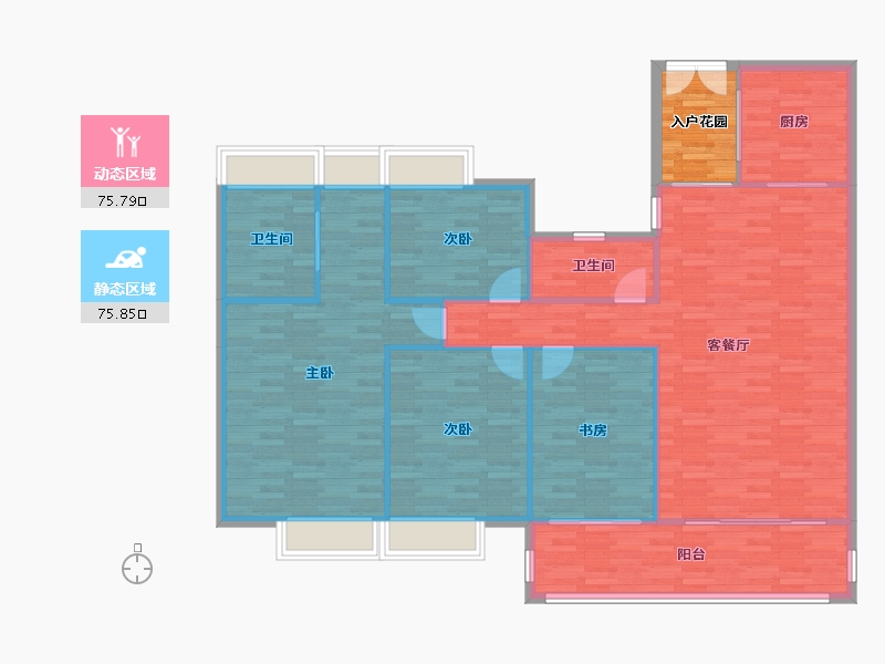 广东省-广州市-云山壹品3栋.4栋,5栋164m²-146.26-户型库-动静分区