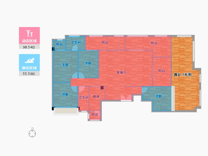 广东省-广州市-天健云山府A1号楼142m²-176.24-户型库-动静分区