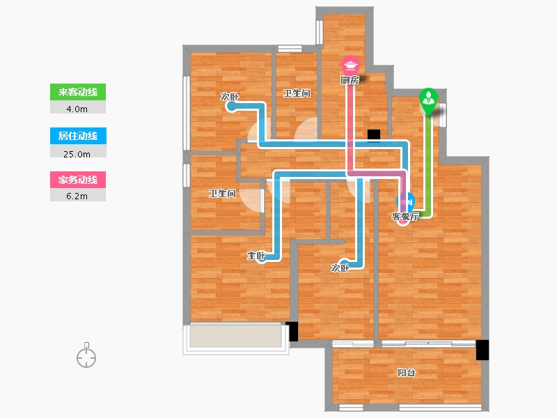 广东省-广州市-天健云山府A2号楼110m²-89.58-户型库-动静线