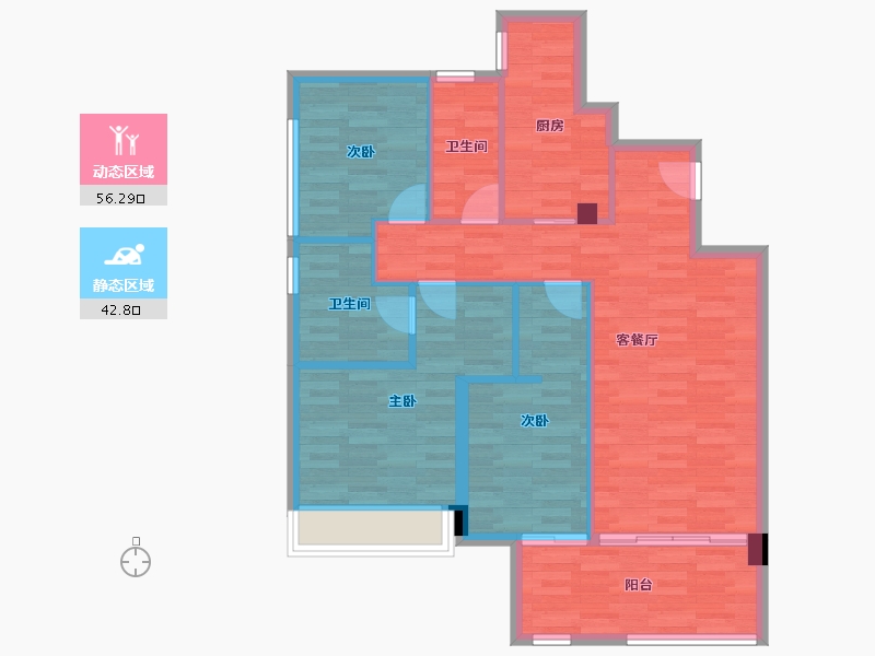 广东省-广州市-天健云山府A2号楼110m²-89.58-户型库-动静分区