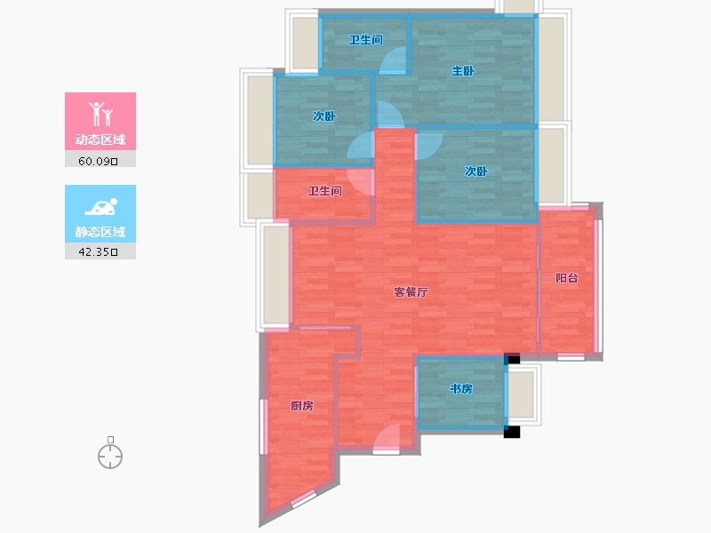 广东省-广州市-金融街融御102m²-93.34-户型库-动静分区