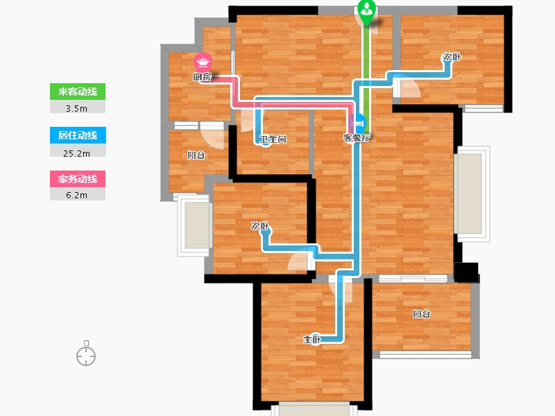 广东省-广州市-恒大金碧花园69栋,70栋103m²-82.40-户型库-动静线