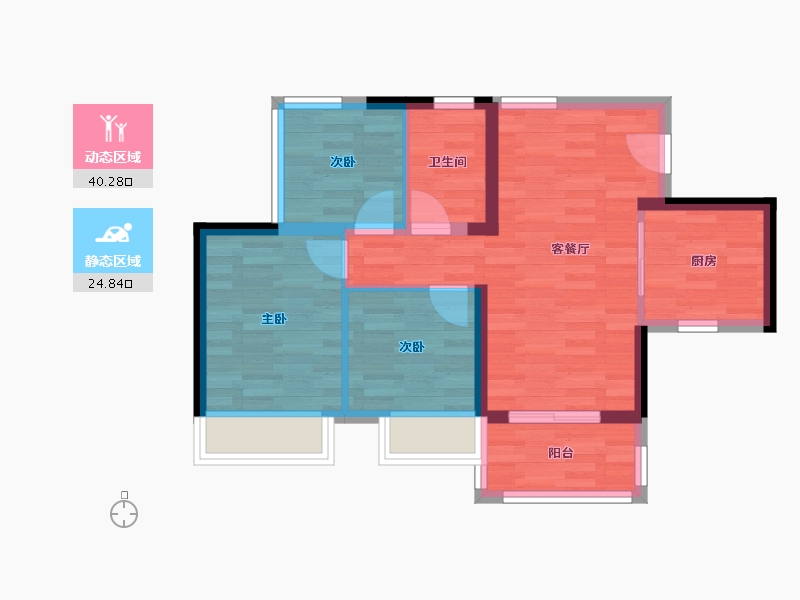 广东省-广州市-保利阅云台76m²-57.62-户型库-动静分区