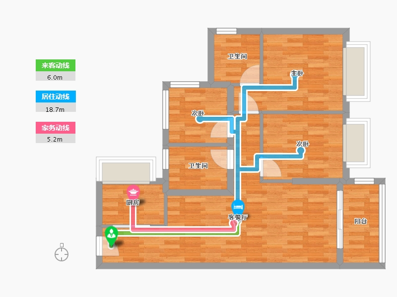 广东省-广州市-保利阅云台88m²-68.18-户型库-动静线