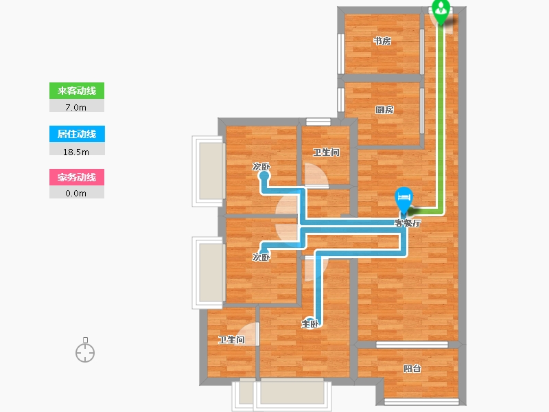 广东省-广州市-品实云湖花城90m²-72.01-户型库-动静线