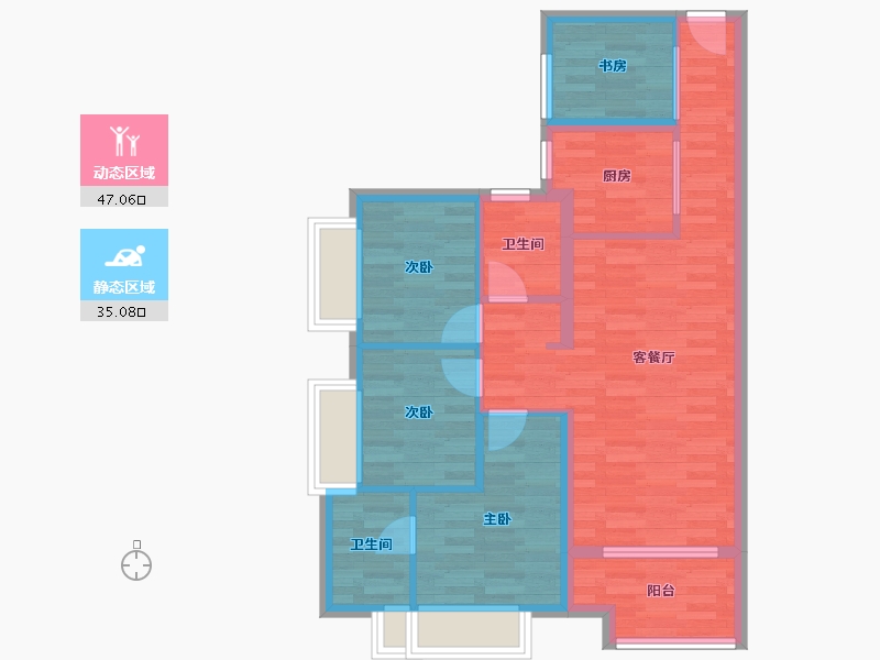 广东省-广州市-品实云湖花城90m²-72.01-户型库-动静分区