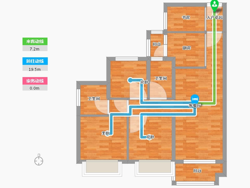 广东省-广州市-品实云湖花城90m²-72.00-户型库-动静线