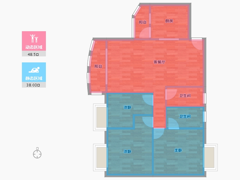 广东省-广州市-泊雅湾99m²-78.21-户型库-动静分区