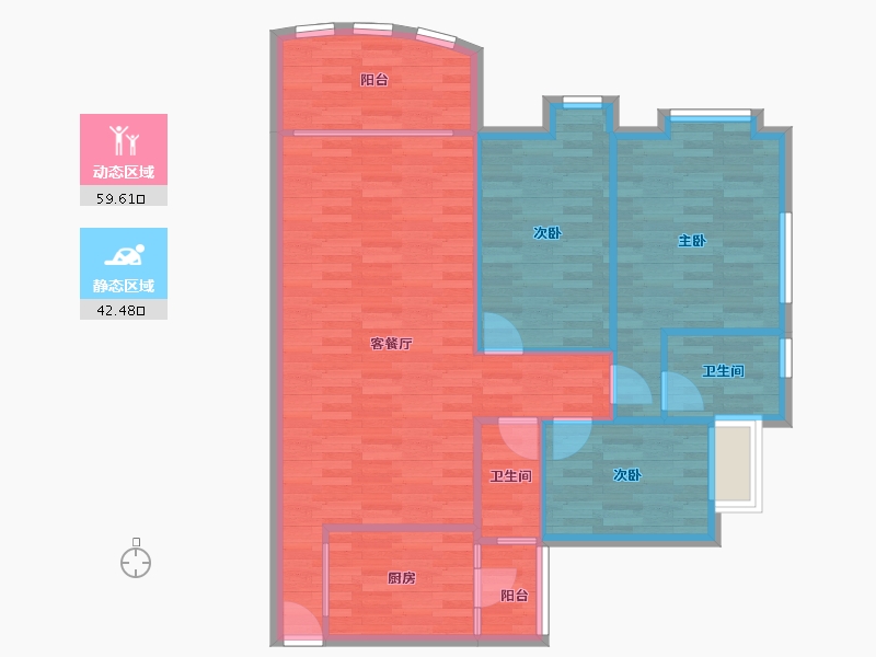 广东省-广州市-泊雅湾114m²-92.75-户型库-动静分区