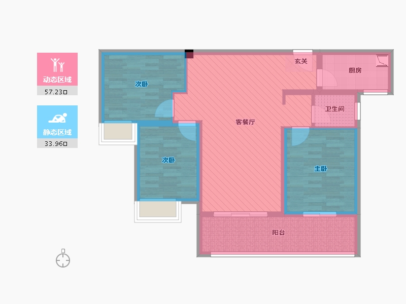 湖北省-宜昌市-颐和雅郡-79.76-户型库-动静分区