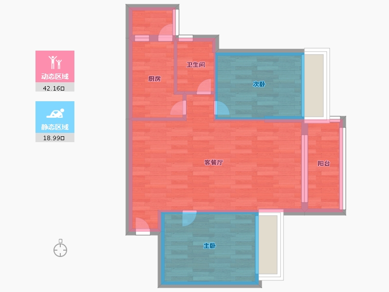 广东省-广州市-海景慧源山庄F2号楼77m²-53.89-户型库-动静分区