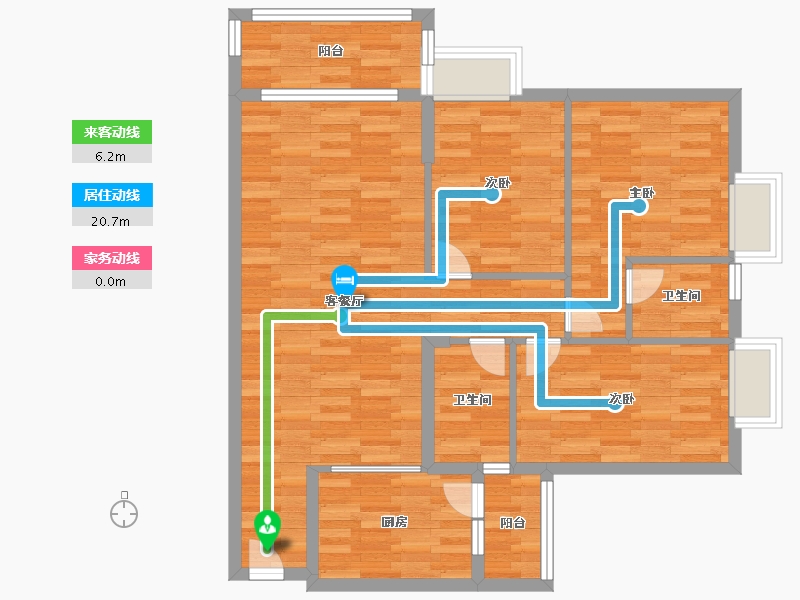 广东省-广州市-海景慧源山庄B1栋109m²-87.20-户型库-动静线