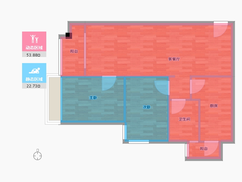 广东省-广州市-海景慧源山庄F1号楼87m²-69.60-户型库-动静分区