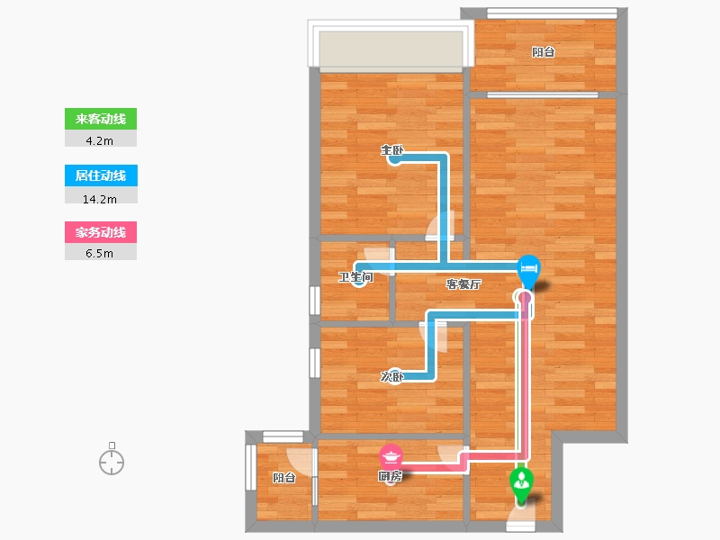 广东省-广州市-纵横缤城G10栋71m²-56.79-户型库-动静线