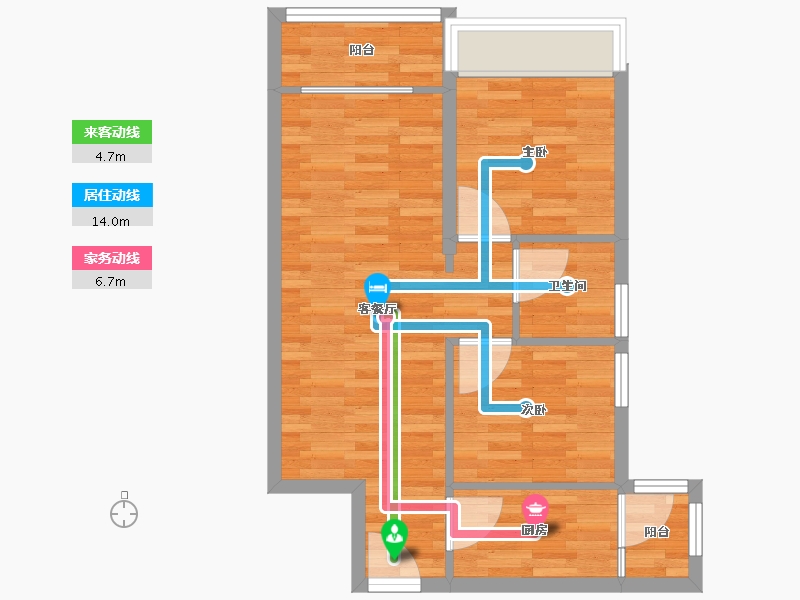 广东省-广州市-纵横缤城G10栋71m²-56.80-户型库-动静线