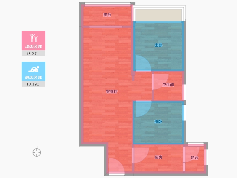 广东省-广州市-纵横缤城G10栋71m²-56.80-户型库-动静分区