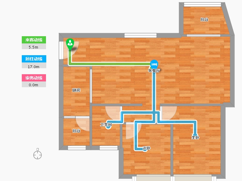 广东省-广州市-纵横缤城G10栋79m²-63.20-户型库-动静线