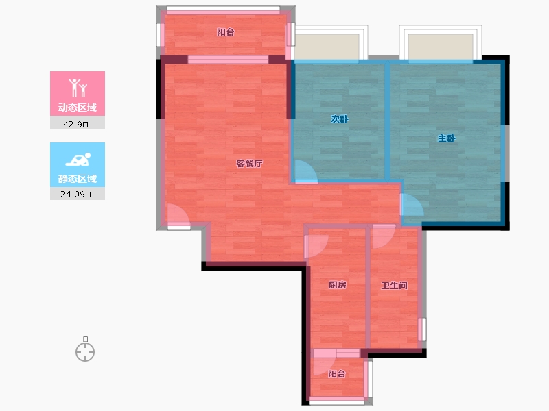 广东省-广州市-星悦轩C-1栋74m²-59.19-户型库-动静分区