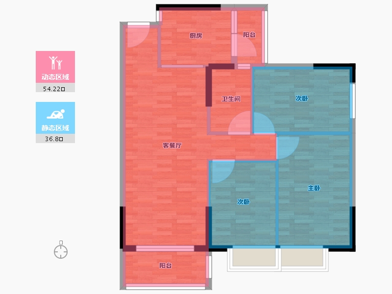 广东省-广州市-星悦轩C-1栋102m²-81.61-户型库-动静分区