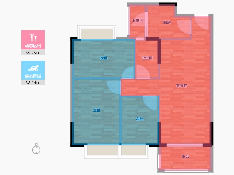 广东省-广州市-星悦轩C-1栋105m²-84.01-户型库-动静分区