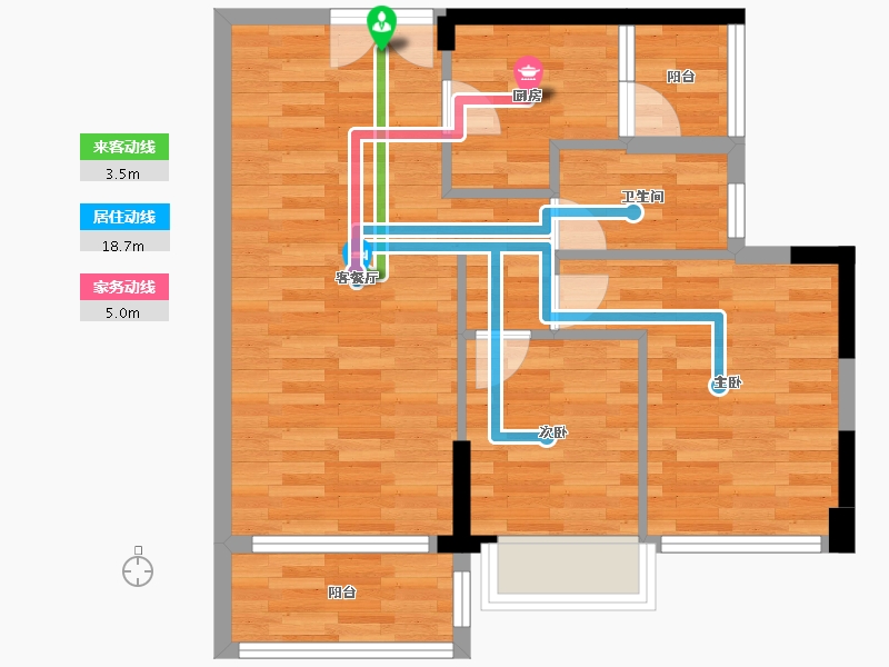 广东省-广州市-伟腾云星T4号楼82m²-61.27-户型库-动静线