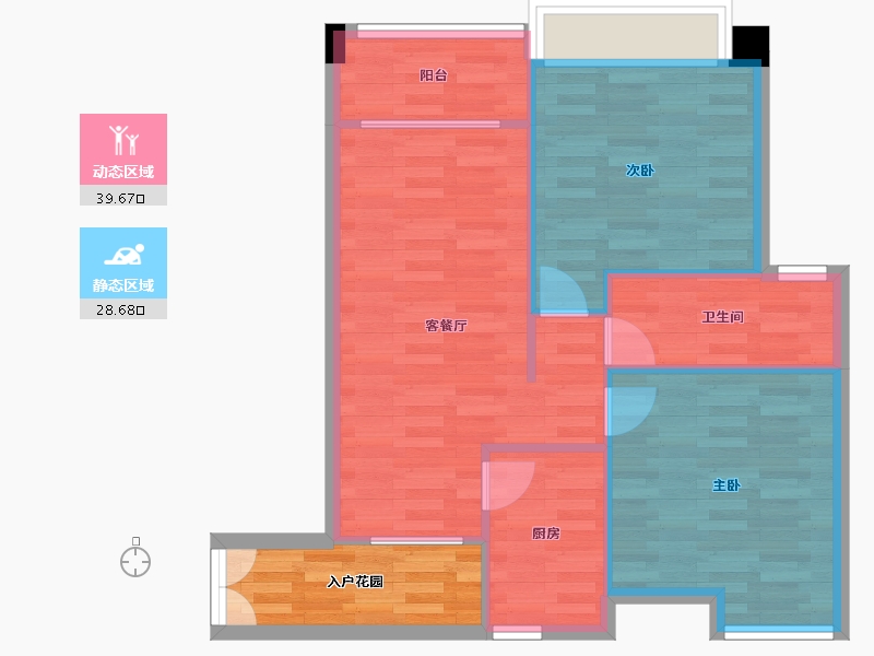 广东省-广州市-伟腾云星T4号楼,T5号楼85m²-67.29-户型库-动静分区