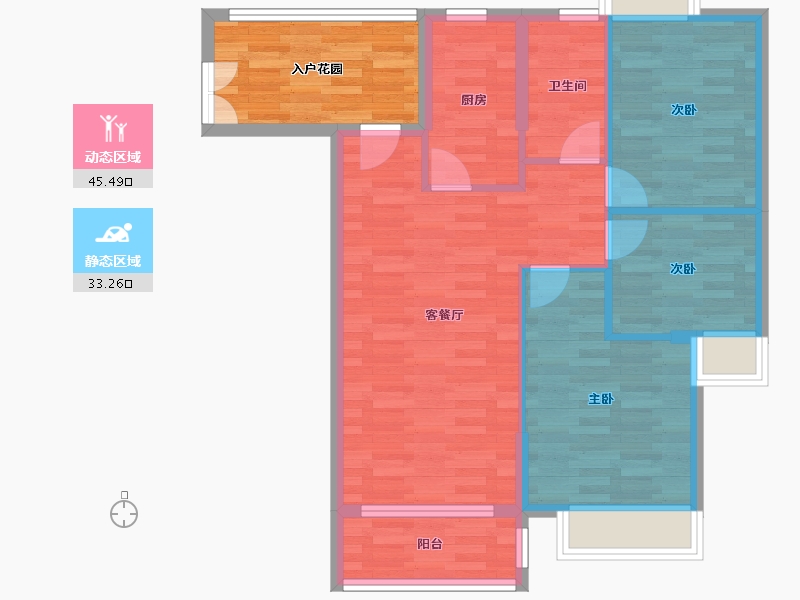 广东省-广州市-伟腾云星T4号楼,T5号楼100m²-79.01-户型库-动静分区