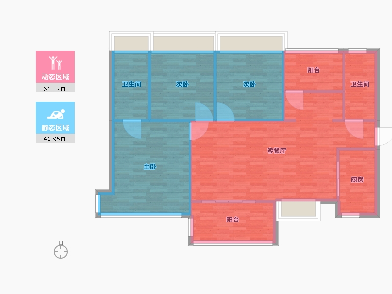 广东省-广州市-藏珑府1,2栋124m2-99.20-户型库-动静分区