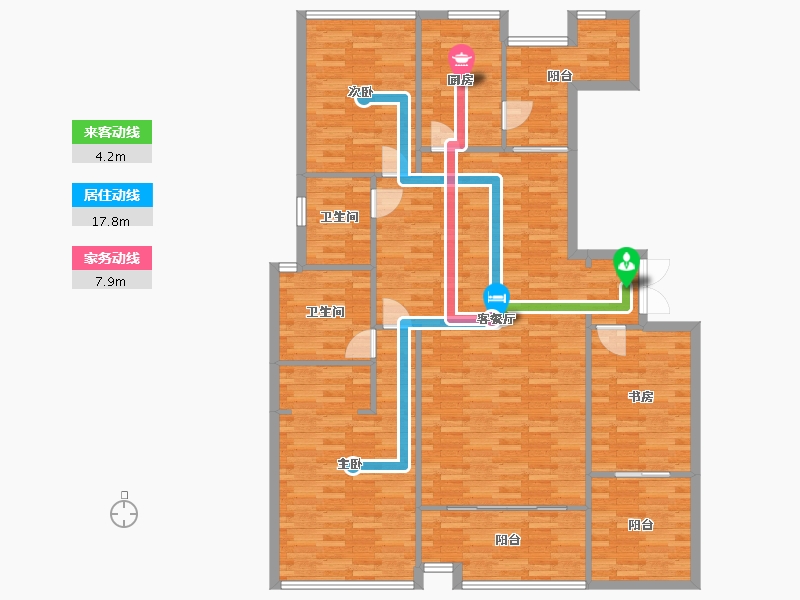 广东省-广州市-大学小筑8号楼179m2-143.19-户型库-动静线