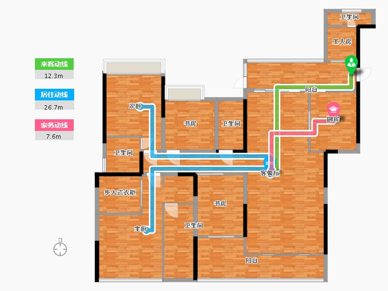 广东省-广州市-大学小筑270m2-216.01-户型库-动静线