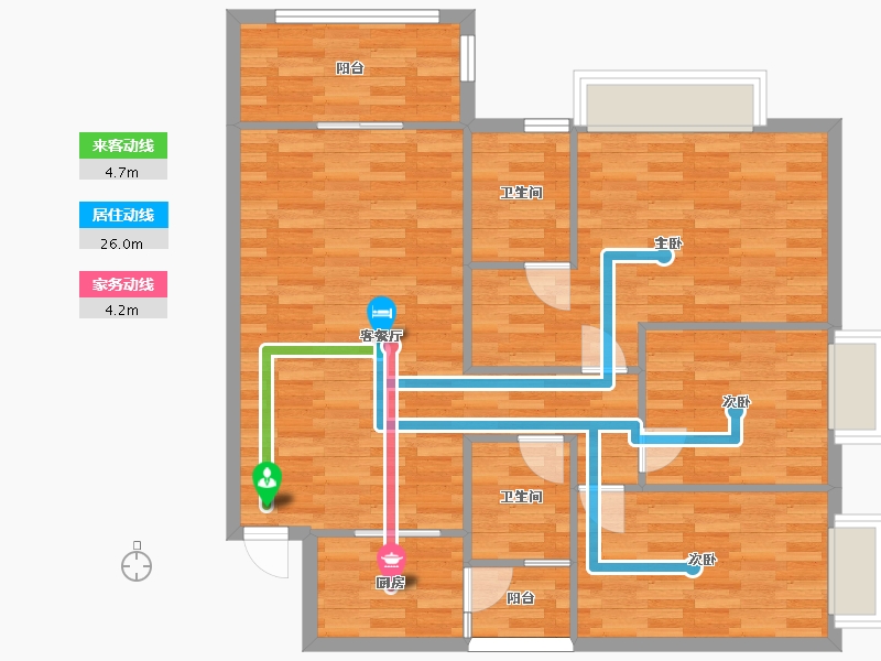 广东省-广州市-广地花园16号117m2-93.59-户型库-动静线