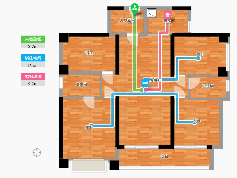 广东省-广州市-广州亚运城7栋2梯136m2-101.24-户型库-动静线