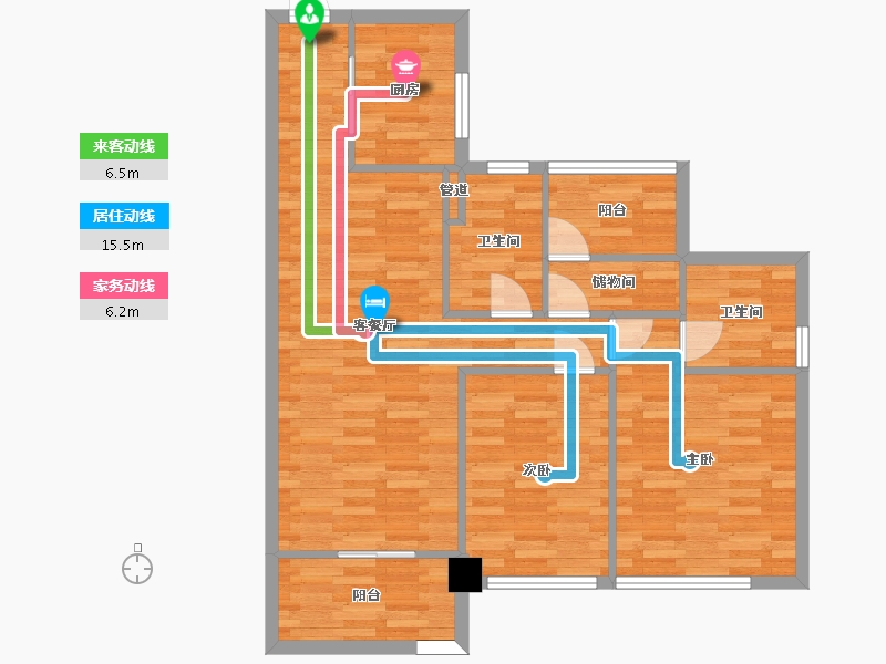 广东省-广州市-广州亚运城102m2-81.61-户型库-动静线