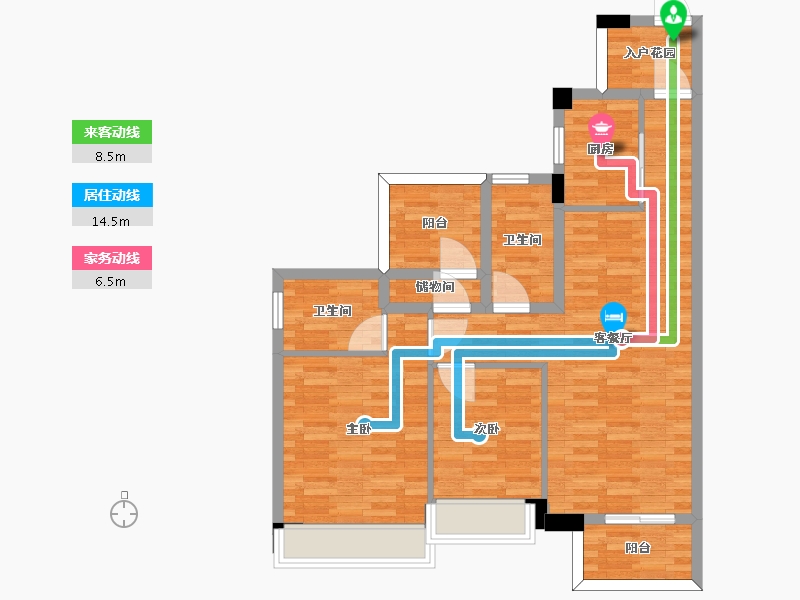 广东省-广州市-广州亚运城103m2-82.40-户型库-动静线