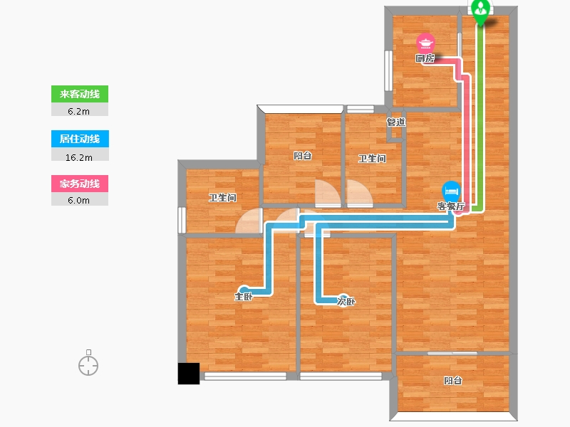 广东省-广州市-广州亚运城F2-497m2-83.86-户型库-动静线