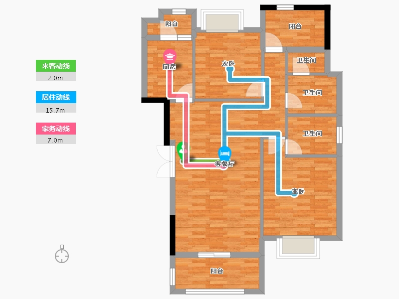 重庆-重庆市-永川昕辉香缇时光-84.31-户型库-动静线