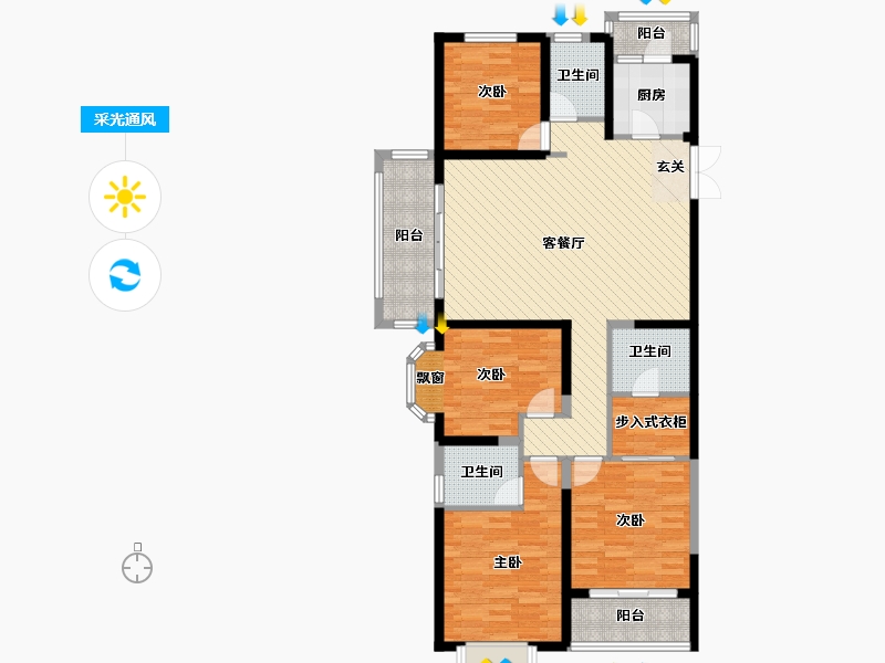 云南省-昆明市-融城.昆明湖-117.60-户型库-采光通风