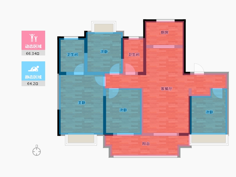 江苏省-常州市-路劲天隽半岛-115.01-户型库-动静分区