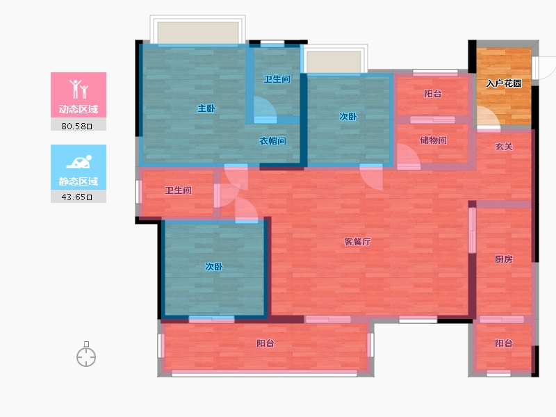 广西壮族自治区-来宾市-翰林府-114.97-户型库-动静分区