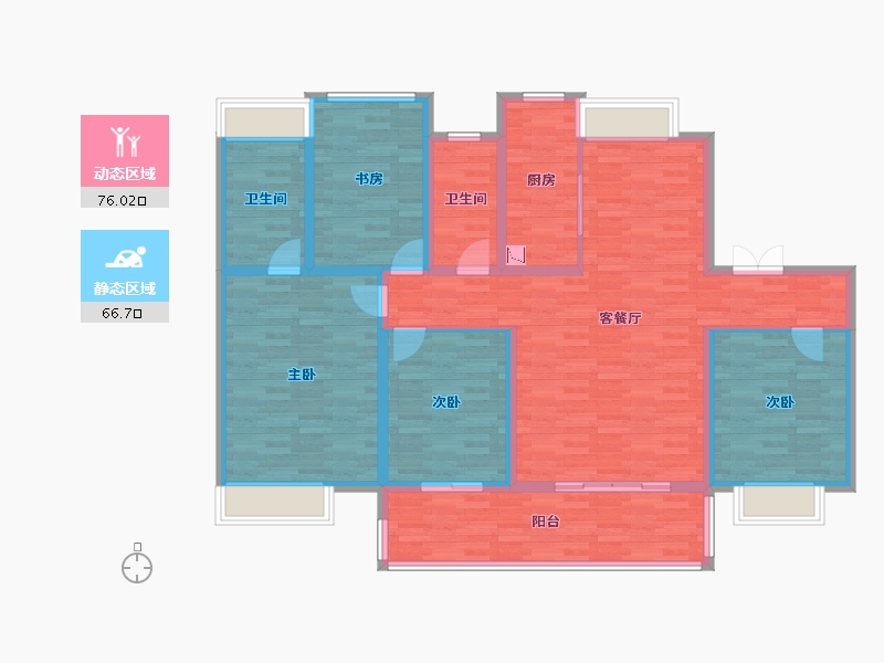 江苏省-苏州市-湖悦澜庭-127.99-户型库-动静分区