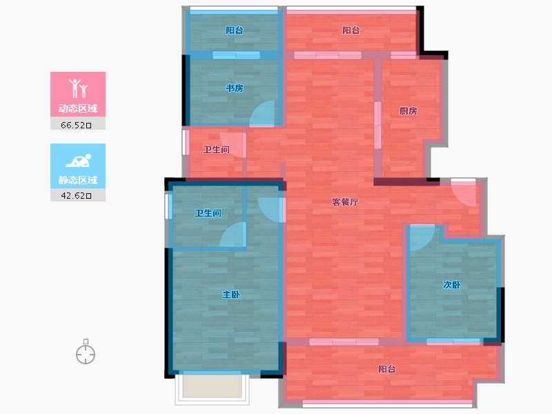 江苏省-常州市-观棠-96.75-户型库-动静分区