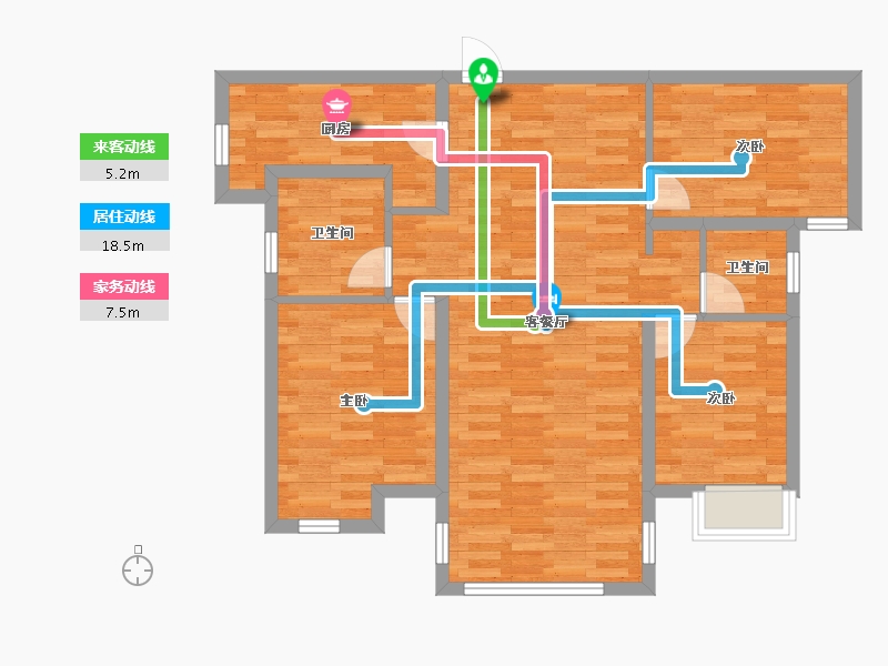 湖南省-长沙市-北辰三角洲-84.41-户型库-动静线