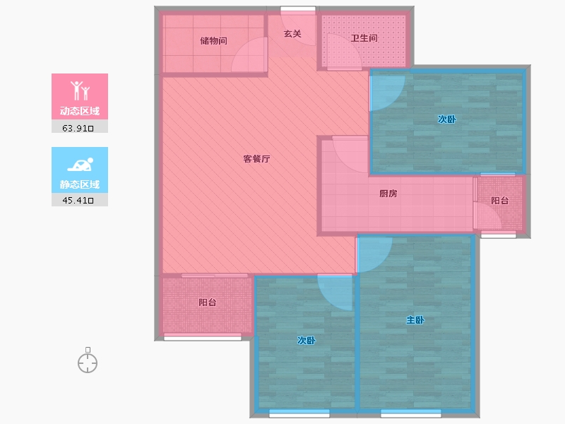 北京-北京市-望京新城-99.20-户型库-动静分区