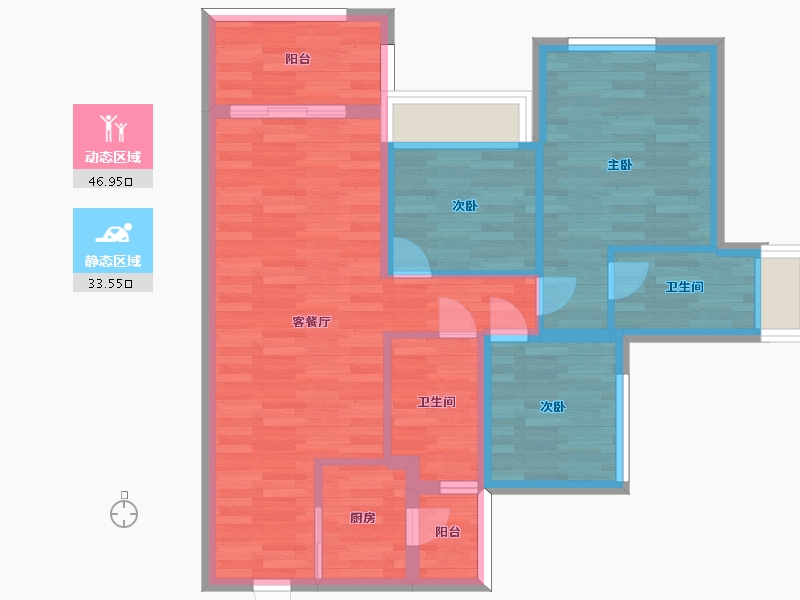 广东省-广州市-龙光天璞3栋89m2-71.20-户型库-动静分区